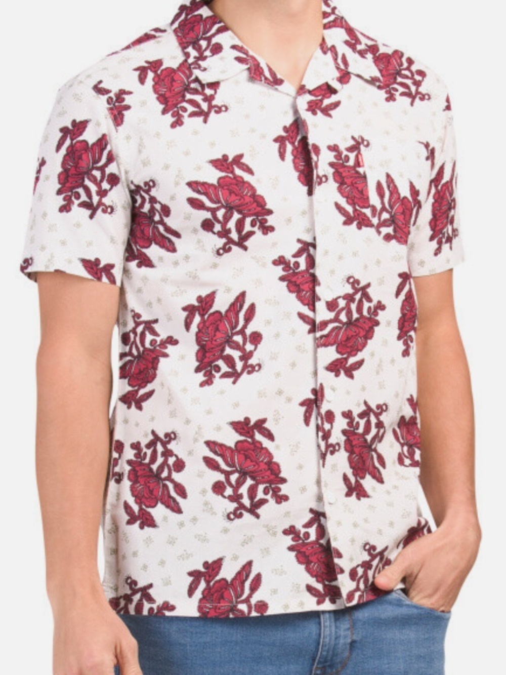Levi's Men's Haskell Poplin Short Sleeve Woven Shirt Floral Size Large